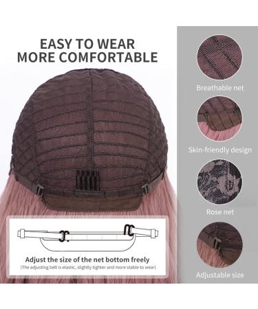 ORSUNCER Ombre Pink Taro Purple Long Curly Synthetic Wig with Bangs - 26 Inches, Heat Resistant for Daily & Party Wear - Buy Online on GoSupps.com