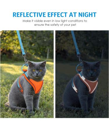 Escape-Proof Cat Harness and Leash Set - Reflective Vest for Small Cats | XXS Orange - Buy Online on GoSupps.com