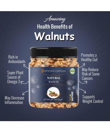 Spices Origin Raw Premium California Fresh Walnut Kernels|| Akharot Giri || Walnut Shell | Gluten Free Non-GMO & Vegan | 200g_Packing May Vary - Buy Online on GoSupps.com
