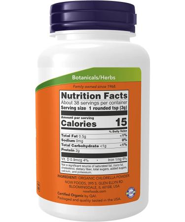 Now Foods Organic Chlorella Powder 4 oz | Superfood for Detox & Nutrition - Buy Online on GoSupps.com