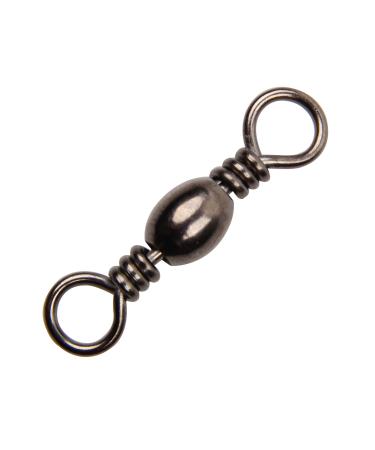 Fishing Barrel Swivels - 50/100 pcs Rolling Ball Bearing Fishing Swivel with Solid Ring Fishing Tackle Hook Line Connector Copper with Stainless Steel Black Nickle Coated Test Strength 35 - 165lbs 50pcs 8#