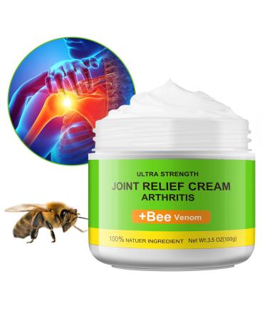 Bee Venom and Joint Relief Cream Bone Therapy Cream Arthritis Pain Relief Cream Natural Formula Fast Absorbing Soothing Relief for Joint Pain Muscle Pain Muscle Soreness (100g)