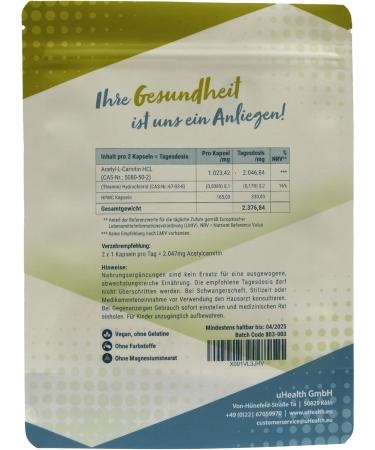 Buy Acetyl-L-Carnitine 1000 mg - Vegetarian Capsules with Thiamine for Energy & Focus | International Shipping Available - Buy Online on GoSupps.com
