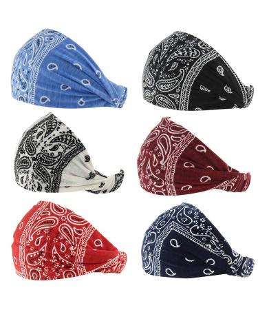 Carede Paisley Bandana Headband for Women - Pack of 6 No5 - Buy Online on GoSupps.com