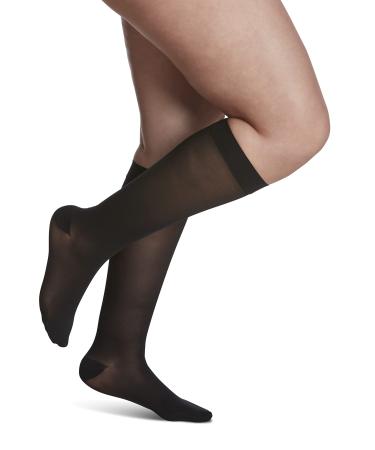 Sigvaris Women’s Style Sheer 780 Closed Toe Calf-High Socks 30-40mmHg - Medium Short - Black Medium Short Black