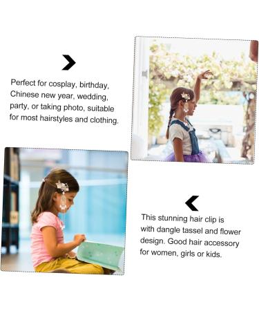 DOITOOL 1 Pair Hair Accessories Japanese Hair Pin Womens Hair Clips Tassel Hair Clip Bobby Bride Hair Accessory Hair Clip for Women Ancient Chinese To Hang Alloy Child Hairpin - Buy Online on GoSupps.com