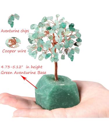 Xiannvxi Green Aventurine Crystal Money Tree - Feng Shui Tree of Life Decoration | Natural Gemstones Bonsai Decor - Buy Online on GoSupps.com