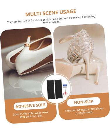 TENDYCOCO 2pcs Anti-Wear Sole Stickers - Non-Skid Self-Adhesive Shoe Pads for High Heels & Sneakers - Durable Outsole Protectors - Buy Online on GoSupps.com