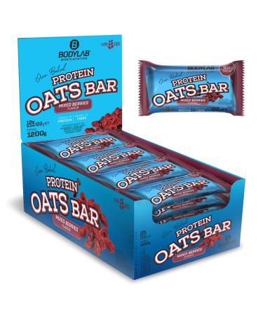 BODYLAB24 protein oats bar Mixed fruits 12 x 100g energy bar with 50g carbohydrates and 15g protein per bar top combination of energy and protein ideal before or after training Mixed fruits 12 pieces (1 Pack)