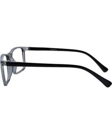 Opulize Ink Long-Distance Glasses - 2 Pack | Large Rectangular Frames | Scratch-Resistant | Unisex | 2.00 Diopters | Stylish Gray with Black Arms - Buy Online on GoSupps.com