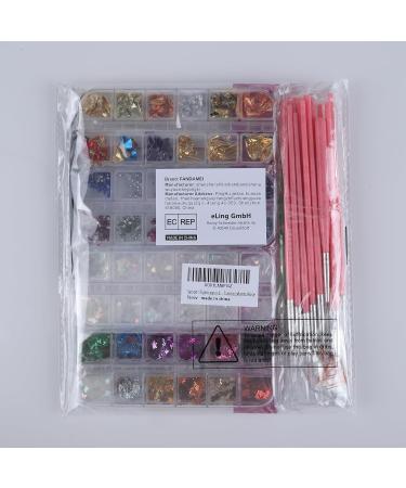 Fandamei 15-PC Nail Art Brush & Decoration Set - Gel Nails Rhinestones & Accessories in Pink - Buy Online on GoSupps.com