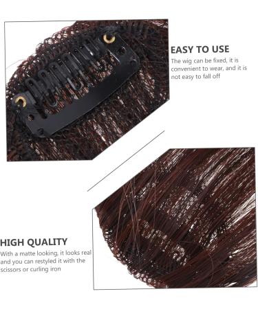 WOFASHPURET Piece Hair Toppers Extension Ponytail Wig Black Wigs Barrettes for Women Air Fringe Bangs Faux Hair Bun Wispy Bangs Wig Toupee for Women Hair Barrettes Scisors Clip Air Bangs Miss 18.00X6.50X0.50CM Brown - Buy Online on GoSupps.com