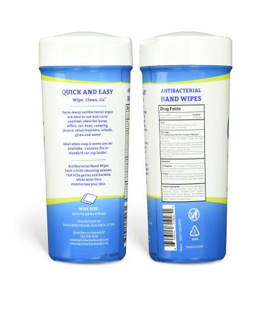 Germ-Away Hand Antibacterial Wipes - Hand Sanitizing Wipes for Kids & Adults - 80 Count Canister - Travel, Home, Office - Pack of 1 - Buy Online on GoSupps.com