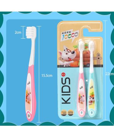 Soft Nano Baby Toothbrush for Kids 1-6 Years | 2 Pack with Tongue Cleaner (Pink & Green) - Buy Online on GoSupps.com