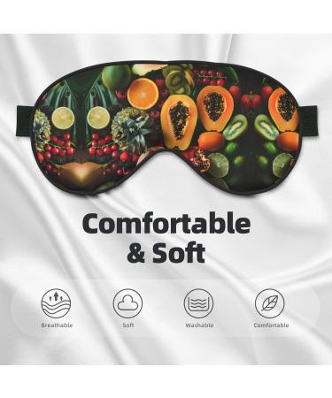 SSIMOO Tropical Fruits Sleep Mask | Adjustable & Breathable Eye Mask for Comfortable Sleep | Fashionable Black Design - Shop Internationally - Buy Online on GoSupps.com