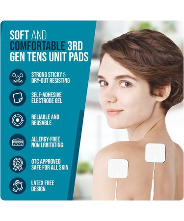 20 Pack TENS Unit Replacement Pads | 2x2 Reusable Self-Adhesive Electrodes | Compatible with AUVON, TENS 7000, HealthmateForever | EMS Muscle Stimulator Electrode Pads - Buy Online on GoSupps.com