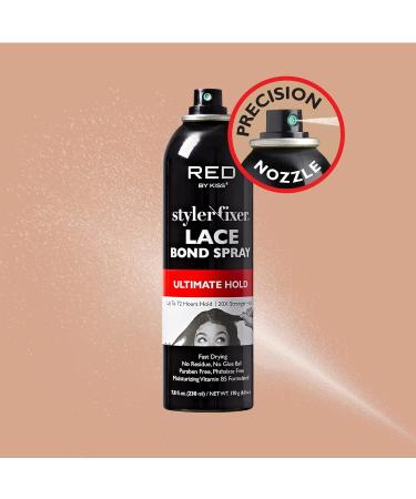 Red by Kiss Lace Bond Hold Spray Styler Fixer The Ultimate Adhesive Spray for Wigs Active Use Fast Drying Up to 72Hours 20X Stronger Hold Daily Wig Applications 7.8 Fl Oz (Pack of 1) - Buy Online on GoSupps.com