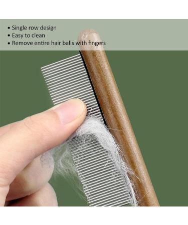 Cyrank Cat Combs - Stainless Steel Pet Comb with Wooden Handle for Cats Dogs & Rabbits | International Shipping Available - Buy Online on GoSupps.com