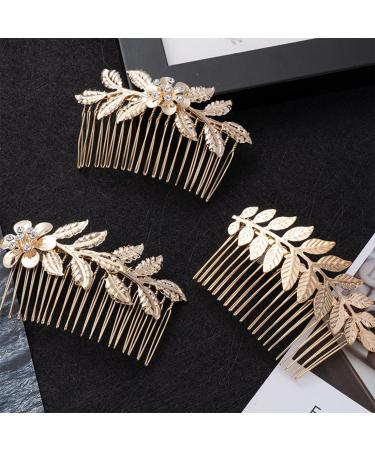 Elegant XPEX 3-Piece Gold Hair Jewelry Set - Leaf Hair Combs for Women | Easy Hair Styling & Stunning Designs - Buy Online on GoSupps.com