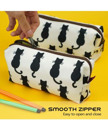 Black Cats Pencil Case | Back to School Teacher Gift | Stylish Makeup & Cosmetic Bag - Buy Online on GoSupps.com
