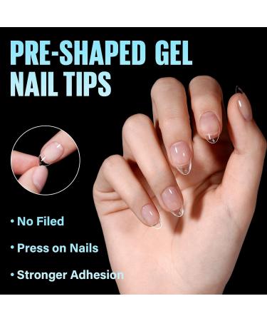 Buy Tomicca 504 Pieces Short Almond Nail Tips Soft Gel Complete Cover | Pre-Polished Artificial Nail Tips for Salon 12 Sizes Available - Buy Online on GoSupps.com
