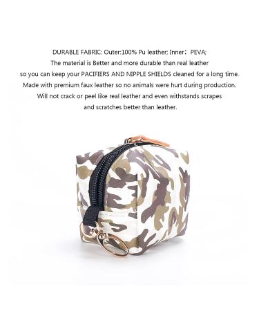 Momigo Pacifier Case Bag - Camouflage Pacifier Holder with Clip for Diaper Bag, Stroller, and Purse - Holds 2 Pacifiers - Ideal for Outdoor Travel - Buy Online on GoSupps.com