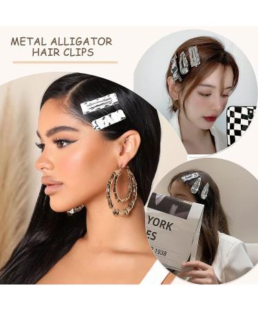 6-Piece Silver Metal Hair Clips Set - Non-Slip Alligator Barrettes for Women and Girls - Buy Online on GoSupps.com