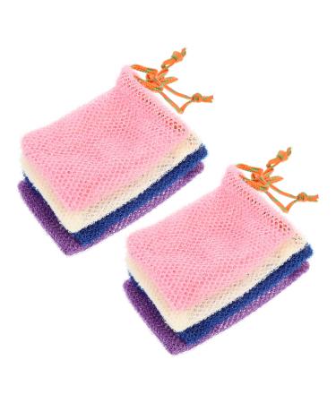 FOYTOKI 8pcs Soap Bag Foaming Net Mesh Soap Savers Pocket Organizer Pouch Bath Scrubber Sisal Soap Bag Nylon