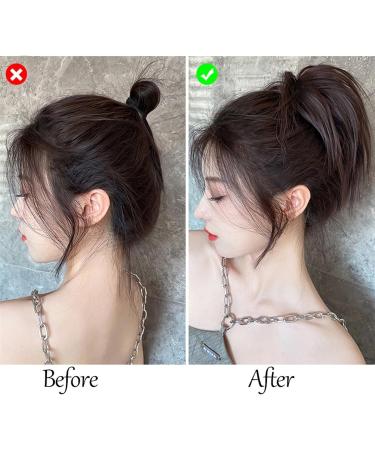 Messy Bun Hair Piece for Women Synthetic Hair Bun Extensions Messy Fluffy Straight Hair Elastic Band Chignon Scrunchy Wrap Updo False Hair Pieces for Women Fake Hair Accessories for Women Girls 18t10-2 - Buy Online on GoSupps.com