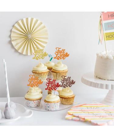 Rsstarxi 24 Pack Glitter Fall in Love Cupcake Toppers Fall leaves Thanksgiving Day Cupcake Toothpicks Bridal Shower Cupcake Decorations for Wedding Engagement Party Cake Decorations Design 1 Multi - Buy Online on GoSupps.com
