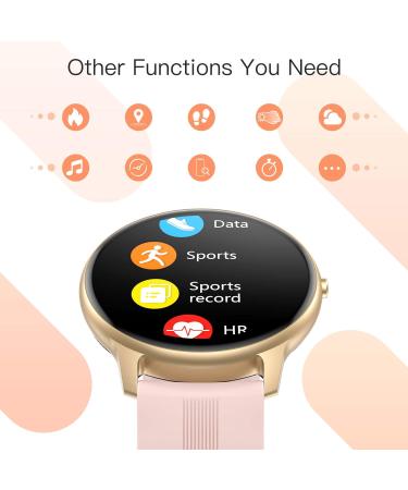 AGPTEK Women's Smart Watch - IP68 Waterproof Activity Tracker with Heart Rate Monitor & Full Touch Screen - Pink/Rose Gold - Buy Online on GoSupps.com