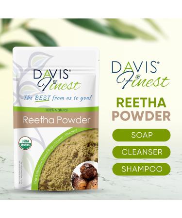 Davis Finest Organic Reetha Soap Nuts Powder 250g - Ayurvedic SLS-Free Shampoo for Deep Cleansing & Dry Itchy Scalp - International Shipping - Buy Online on GoSupps.com