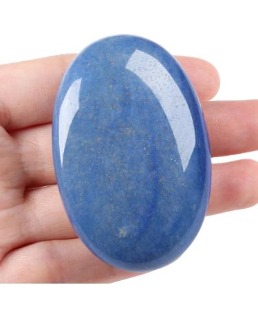 Xiannvxi 2.4 "Great crystals blue aventurine worries natural gemstones polished oval palm stone healing massage energy - Buy Online on GoSupps.com