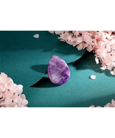 DUQGUHO 1.7 Amethyst Worry Stone - Natural Healing Crystals for Anxiety Relief | Reiki Energy Pocket Stone - Buy Online on GoSupps.com