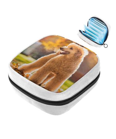 GIAPB Sanitary Napkin Storage Bag Period Bag Tampon Bag Makeup Bag Pad Pouch Animal Poodle Dog Color1011