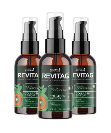 ReviTag Skin Serum Natural Formula for Smooth Skin and Collagen Support Non-GMO Easy to Use Made in GMP Facility Made in USA - 2 Fl. Oz 3 Month Supply 2 Fl Oz (Pack of 3)