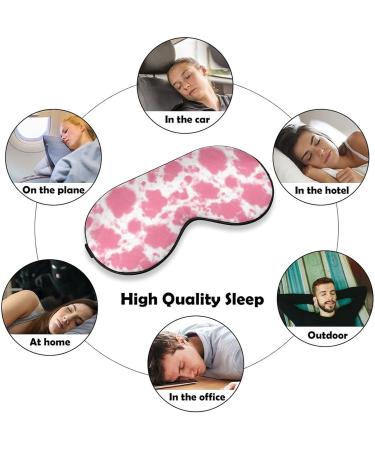 Pastel Pink Cow Tie Dye Sleep Mask for Women | Adjustable Eye Shades with Elastic Strap - Perfect for Restful Sleep - Buy Online on GoSupps.com