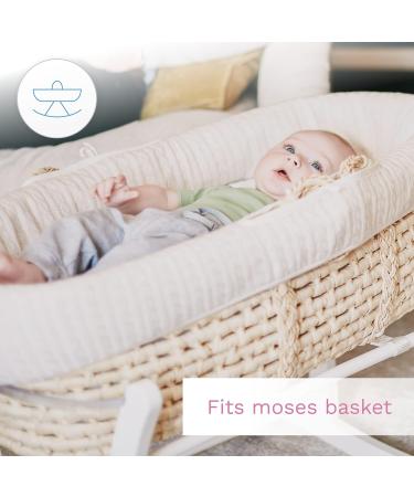 Baby Moses Basket Fitted Sheet 2 Pack - Oval Grey Soft Cotton Sheets for Moses Baskets - Buy Online on GoSupps.com