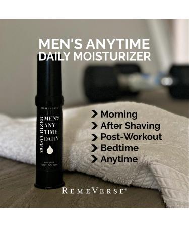 Buy Men's Anytime Daily Moisturizer - Hyaluronic Acid Peptides Vitamins C & E Collagen & Green Tea - Fragrance Free - 1/2 oz - International Shipping Available - Buy Online on GoSupps.com