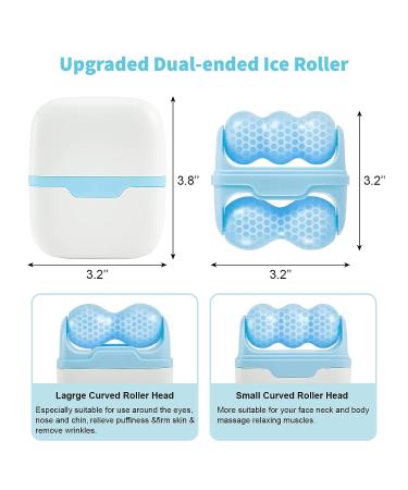 Hanmier Ice Roller for Face - Cold Facial Massage Tool for Puffiness, Migraine Relief & Skin Care - Blue - Buy Online on GoSupps.com