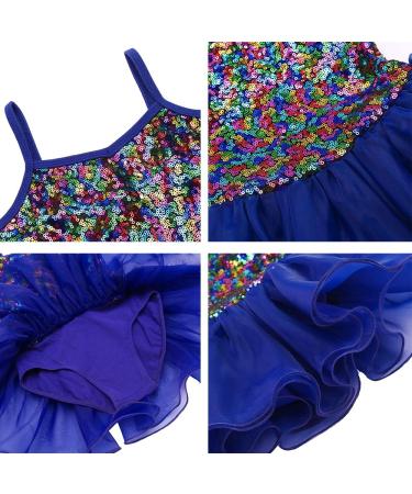 Zaclotre Little Girls Sequin Leotard | Sparkly Navy Ballet Tutu Dress for Kids 8-9 Years - Buy Online on GoSupps.com