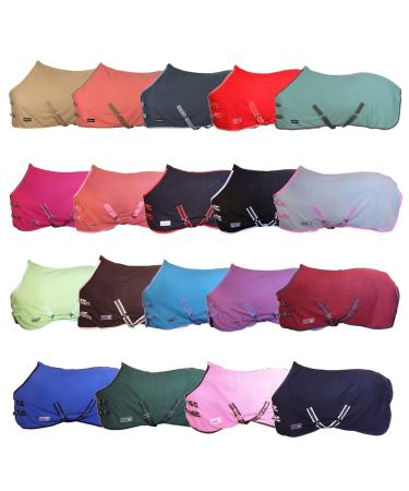 RL24 - Sweat rug BASICLINE with cross strap for the horse is breathable fleece blanket transport blanket pink 135cm