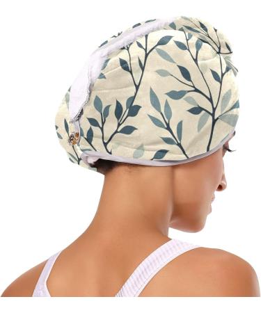 Dark Green Leaf Hair Towel 2 Pack - Super Absorbent Quick Dry Hair Turbans for Women & Girls - Fast International Shipping - Buy Online on GoSupps.com