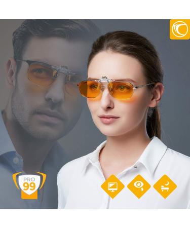 Prism Pro99 Blue Light Filter Clip-On Glasses | 99% Light Protection for Work PC & TV | Reduce Eye Strain & Sleep Better | Unisex Design - Buy Online on GoSupps.com