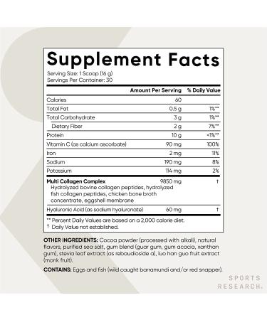 Sports Research Multi Collagen Complex Chocolate 1.03 lb (465 g) - Buy Online on GoSupps.com