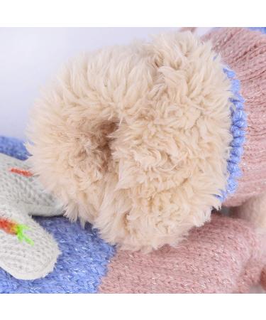 Girls Boys Cute Fox Knitting Short Full Finger Gloves Toddler Kids Winter Thermal Plush Lining Cycling Camping Gloves Mitten for 1-3 Yrs Blue/3d Rabbit - Buy Online on GoSupps.com