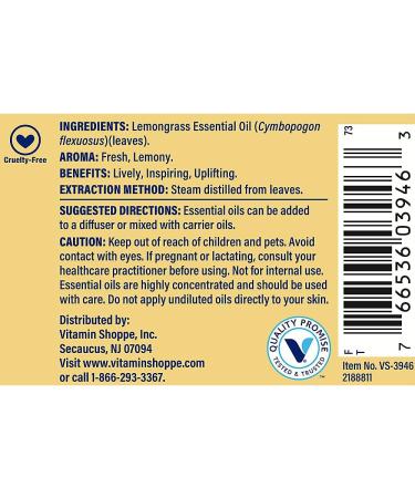 Lemongrass - 100% Pure Essential Oil - Lively Inspiring & Uplifting Aromatherapy (1 fl. oz.) - Buy Online on GoSupps.com
