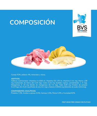 Barakaldo Vet Shop Wet Dog Food Fruit Grain Free Rabbit Banana 1 piece x 400 g - Buy Online on GoSupps.com