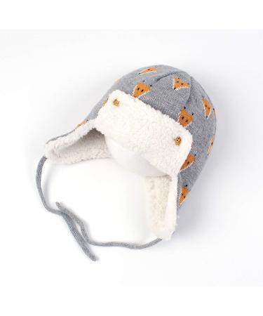 Gajaous Winter Animals Earflap Beanie Hat for Baby Boys Girls | Infant Dinosaur Fox Pattern Fleece Lining | Warm Hat 1-2 Years - Buy Online on GoSupps.com