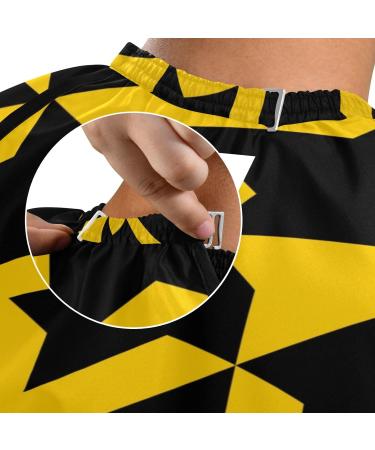 Waterproof Barber Cape - Yellow Geometric Grid Pattern | Unisex Cheetah Haircut Bib for Men & Women - Buy Online on GoSupps.com